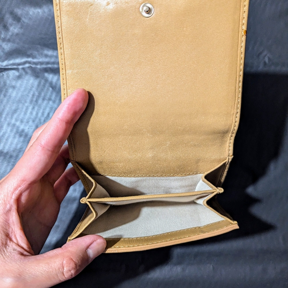 Kate Spade Tan Camel Leather Wallet, Vintage Early 2000s Y2K - Picture 3 of 5